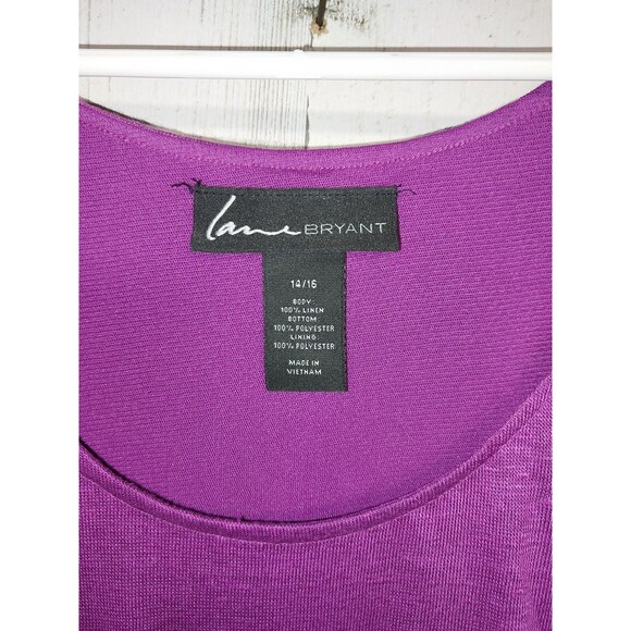 LANE BRYANT 14/16 SPICY ORCHID Linen Chiffon Sleeveless Maxi Dress - Picture 4 of 8